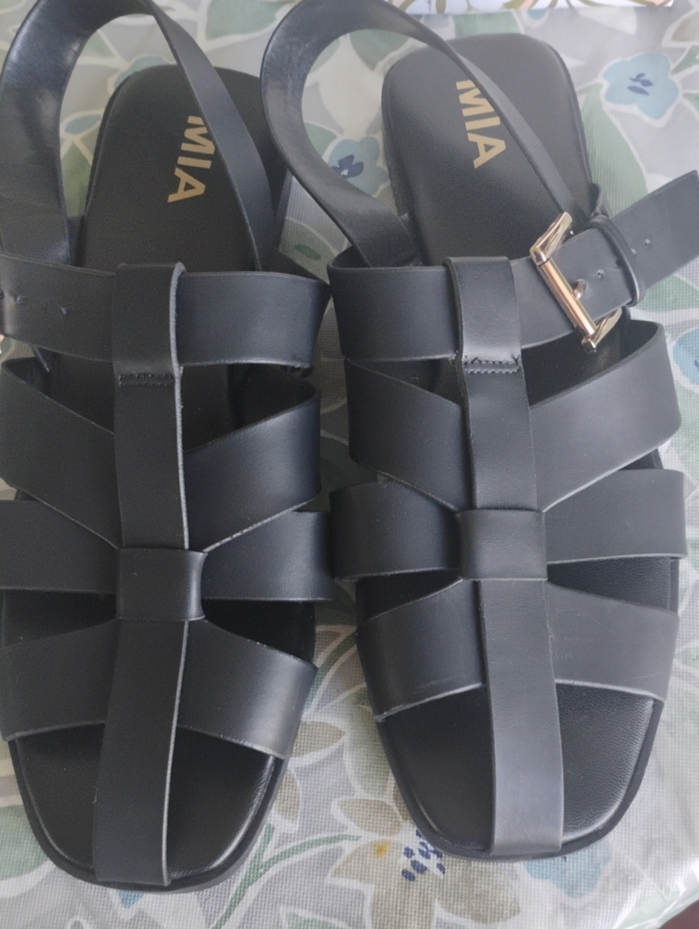 MIA Black Elara Sandals Sz 9.5